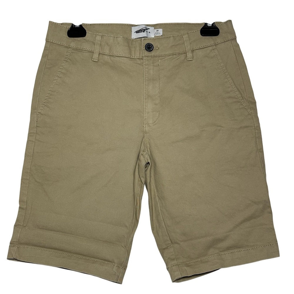 TOPMAN Khaki Chino Shorts Mens Size 28 Flat Front Casual‎